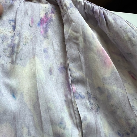 Flora Obscura X J.Crew side-slit satin maxi skirt in lavender fields LARGE - Picture 6 of 7